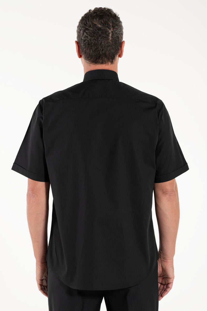 Camicia Polycotton - Nero - Clergy - Manica Corta