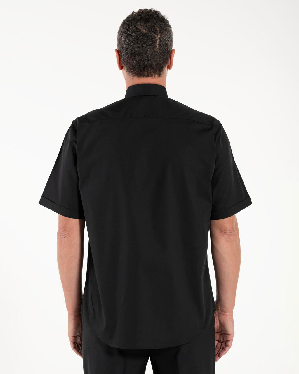 Polycotton Shirt - Black - Clergy - Short Sleeve
