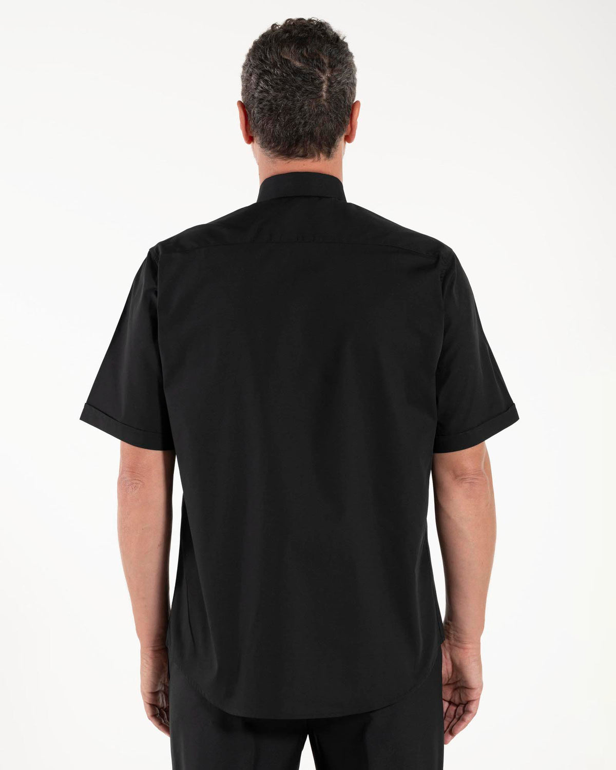 Camicia Polycotton - Nero - Clergy - Manica Corta