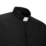 Camicia Polycotton - Nero - Clergy - Manica Corta