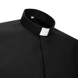 Camicia Polycotton - Nero - Clergy - Manica Lunga
