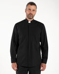 Polycotton Shirt - Black - Clergy - Long Sleeve