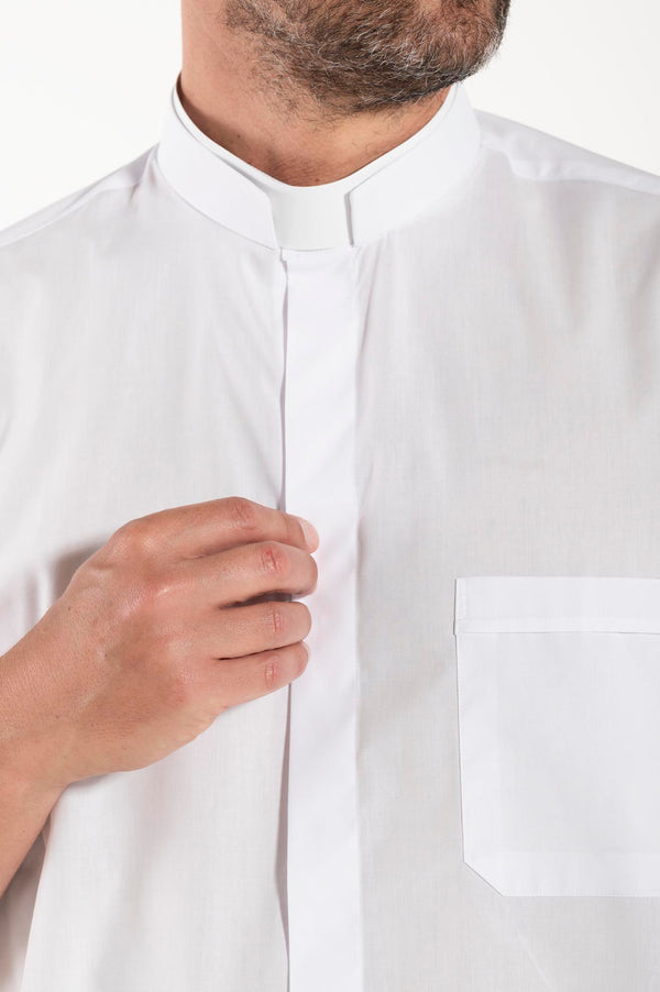 Camicia Polycotton - Bianco - Romano - Manica Corta