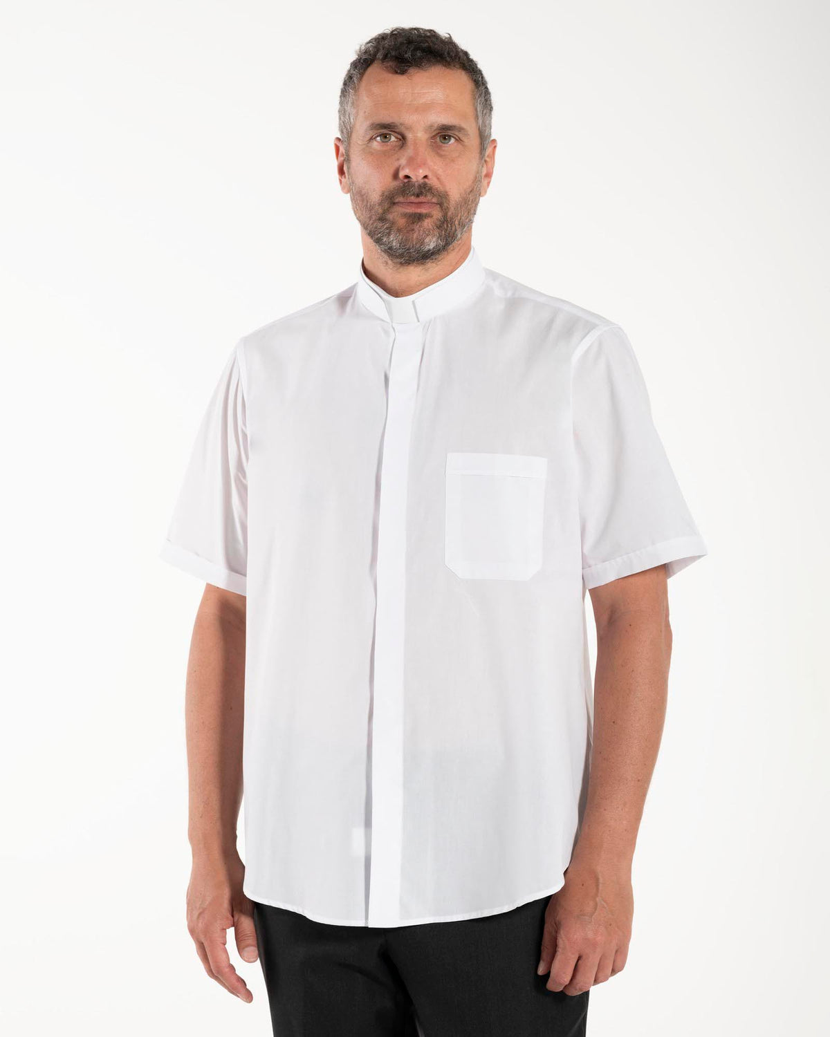 Camicia Polycotton - Bianco - Romano - Manica Corta