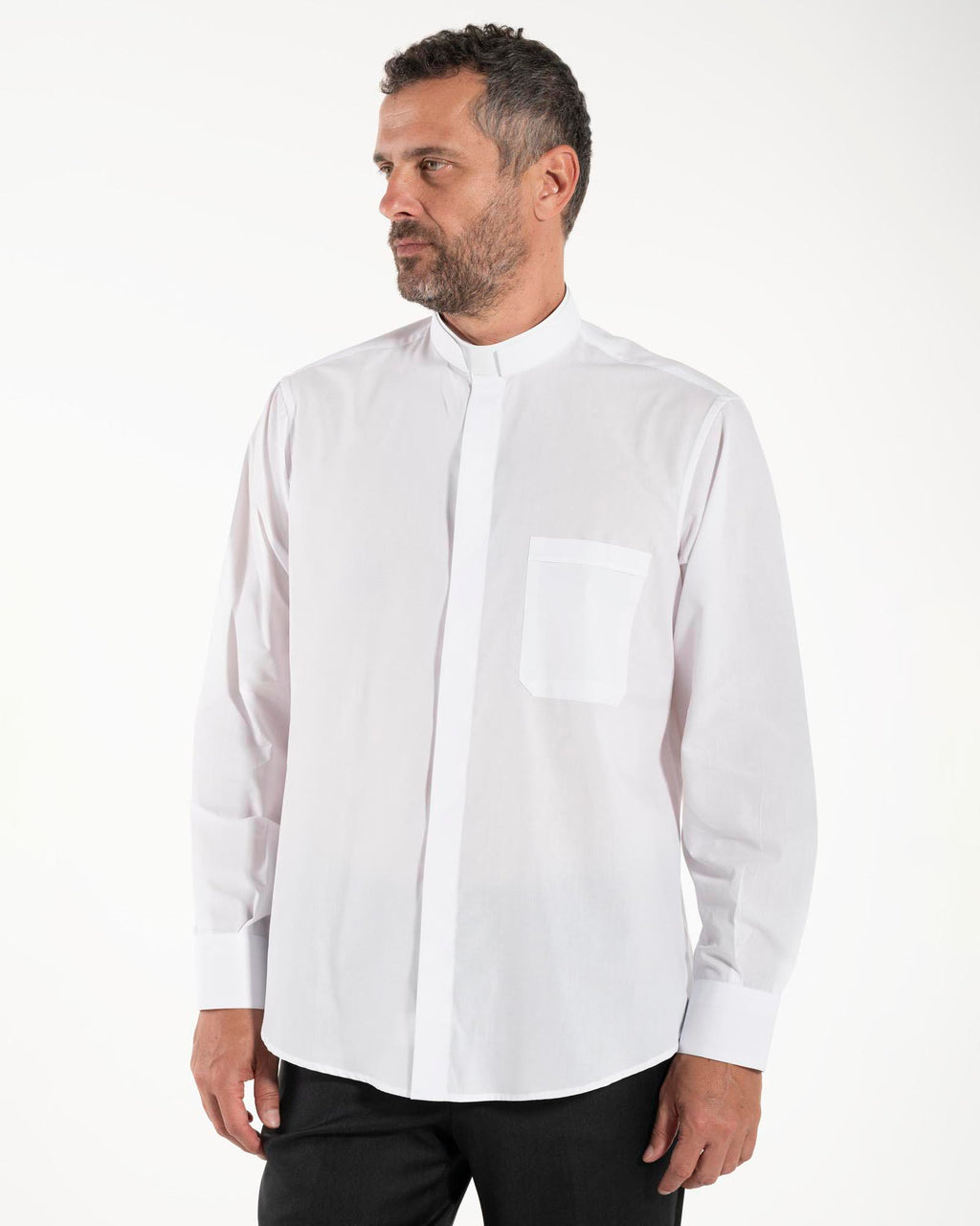 Camisa POLYCOTTON - Branca - Romana - Manga Longa