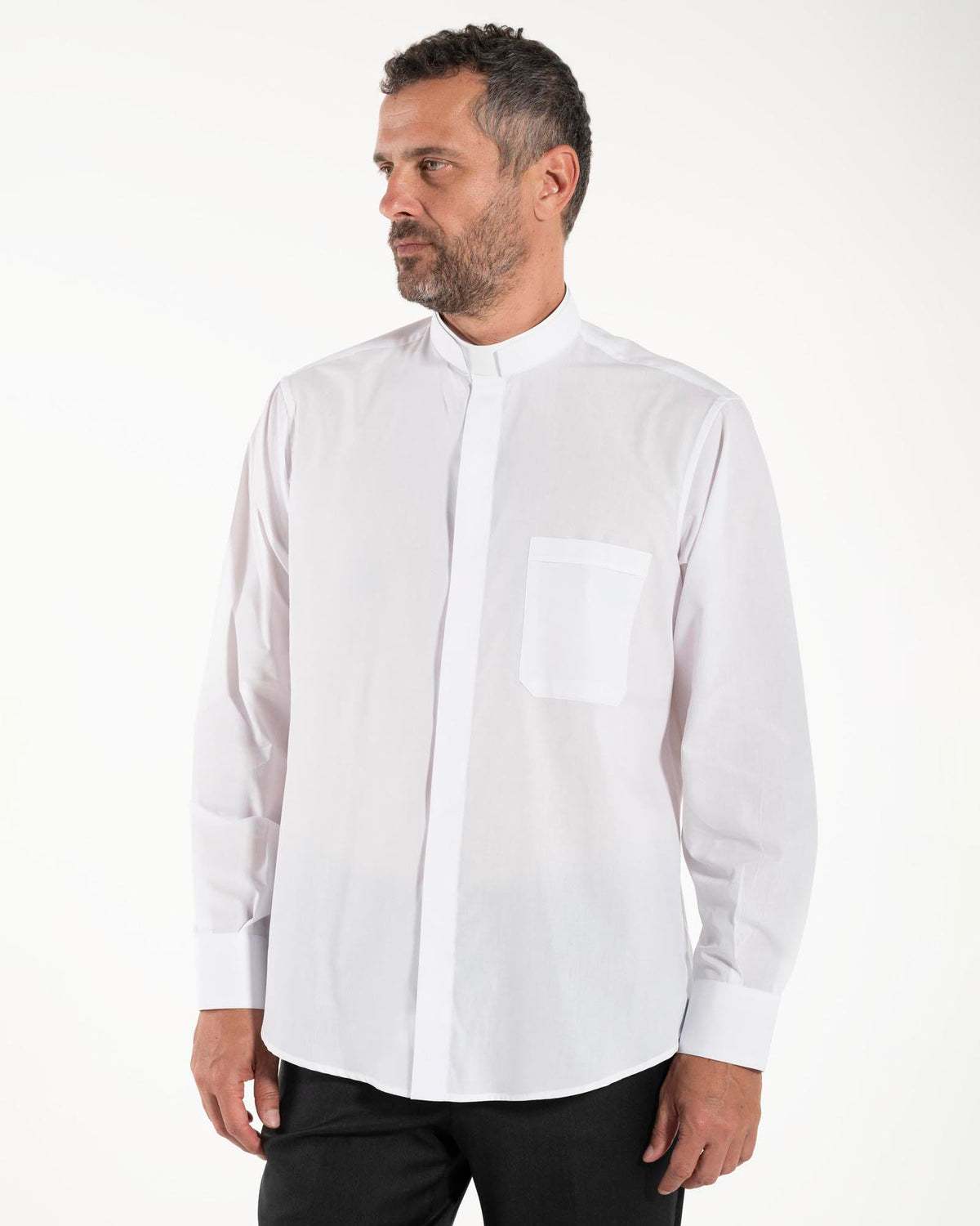 Camicia Polycotton - Bianco - Romano - Manica Lunga