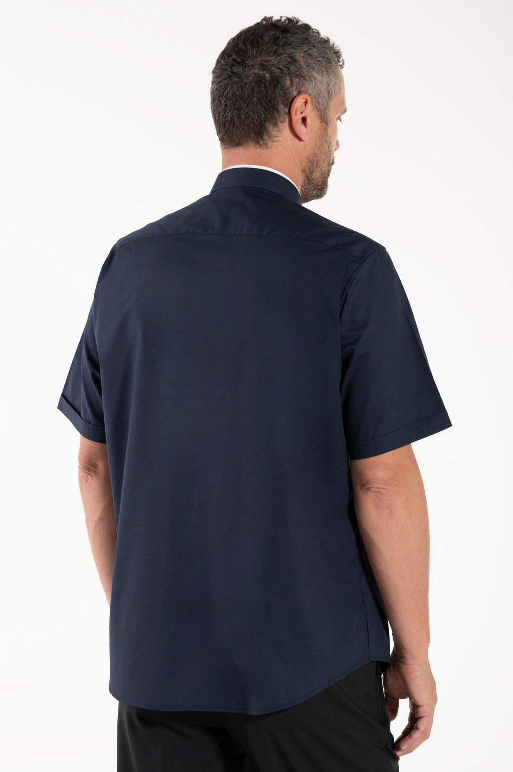 Koszula POLYCOTTON – Niebieska – Rzymska – Krótki Rękaw