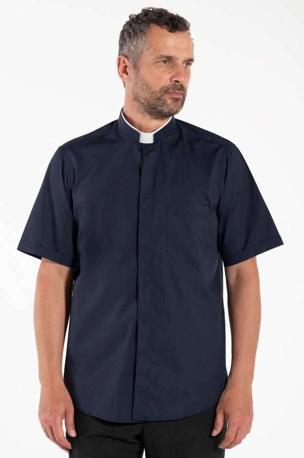 Camicia Polycotton - Blu - Romano - Manica Corta