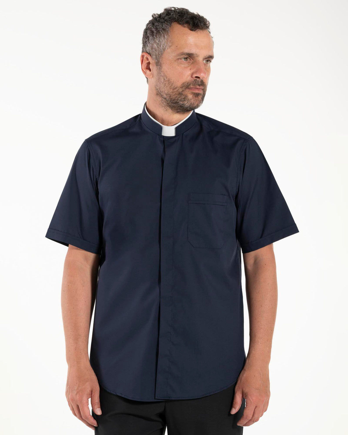 Camicia Polycotton - Blu - Romano - Manica Corta