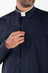 Camicia Polycotton - Blu - Romano - Manica Lunga