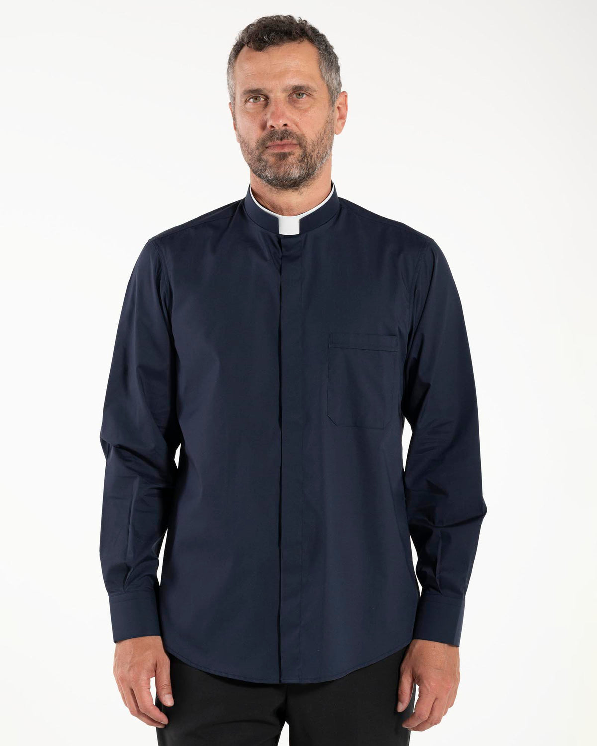 Camicia Polycotton - Blu - Romano - Manica Lunga