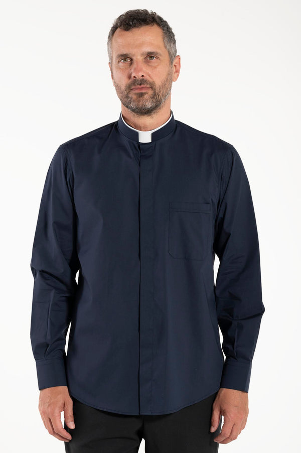 Camicia Polycotton - Blu - Romano - Manica Lunga