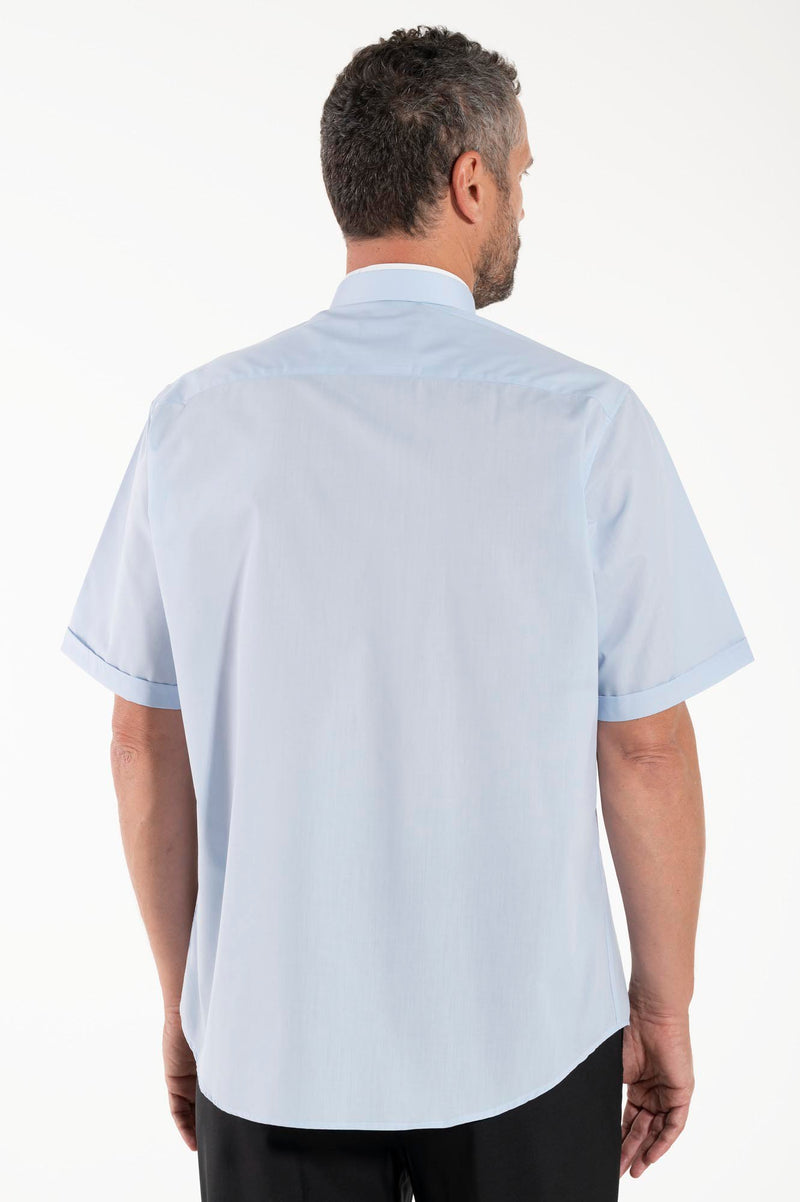 Camicia Polycotton - Celeste - Clergy - Manica Corta