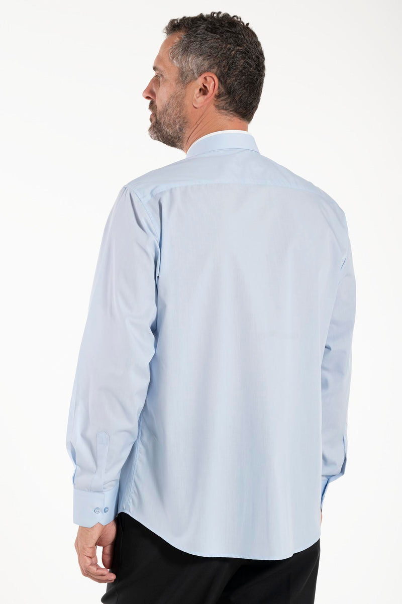 Camicia Polycotton - Celeste - Romano- Manica Lunga