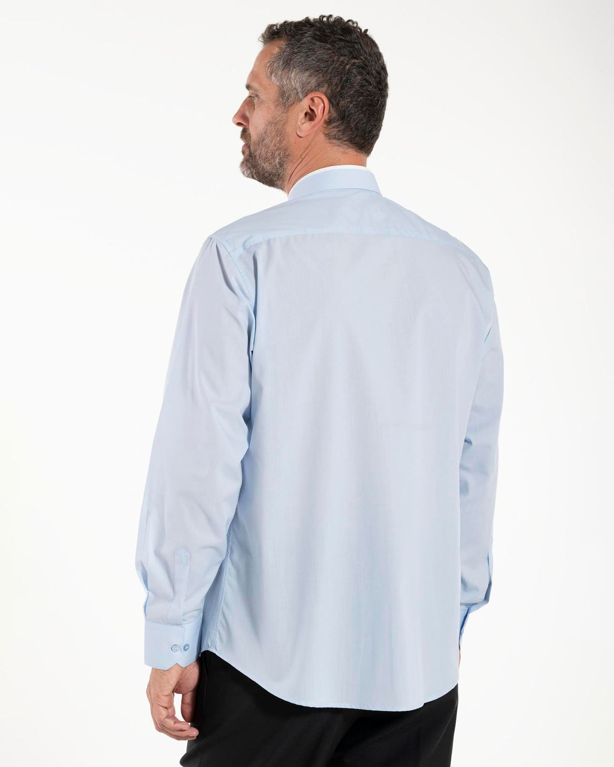 Camicia Polycotton - Celeste - Romano- Manica Lunga