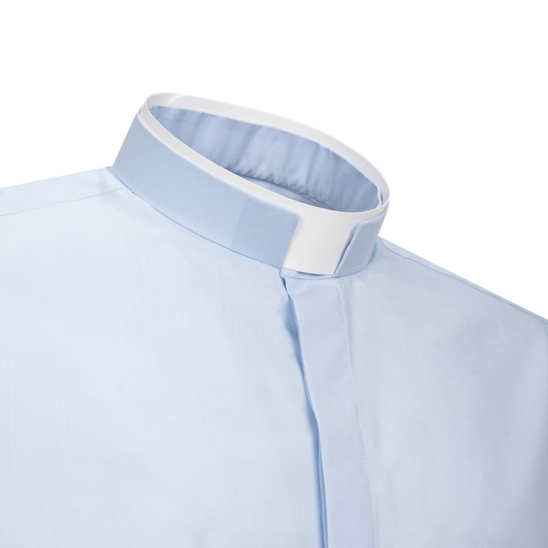 Camicia Polycotton - Celeste - Romano- Manica Lunga