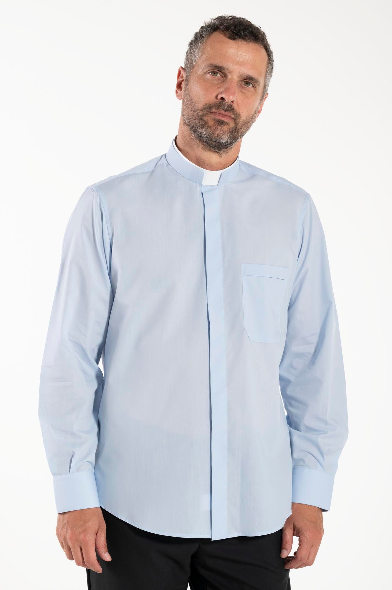 Camisa POLYCOTTON - Azul Claro - Romana - Manga Larga