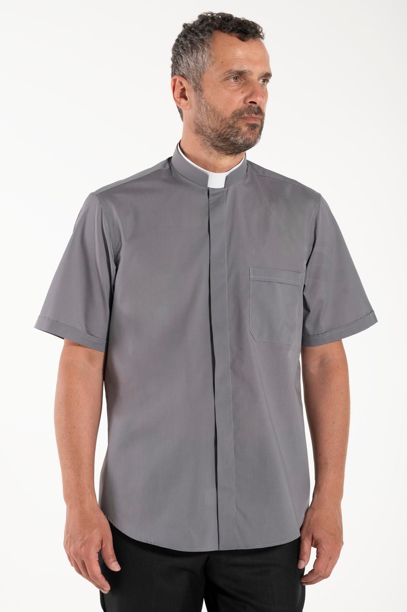 Camicia Polycotton - Antracite - Romano - Manica Corta