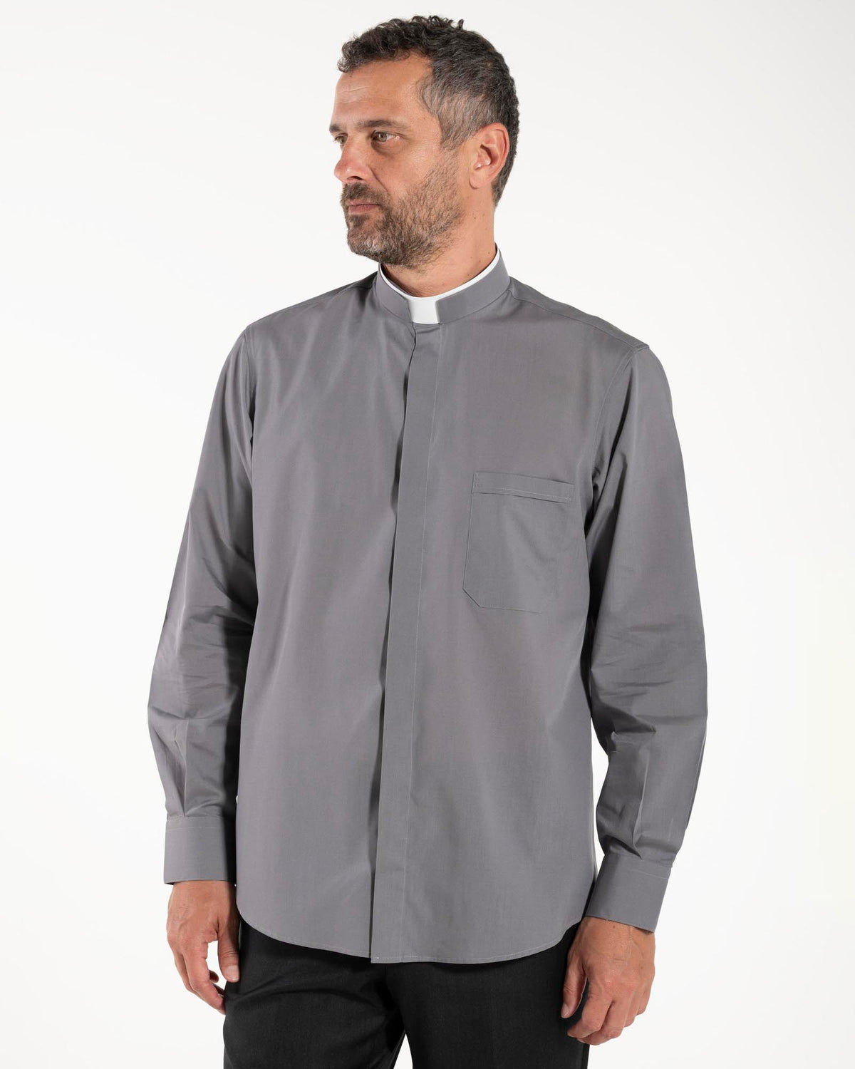 Camicia Polycotton - Antracite - Romano - Manica Lunga