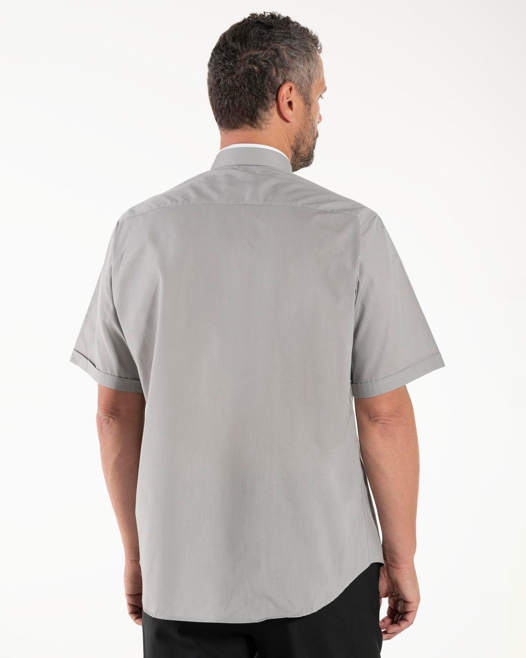Polycotton Shirt - Grey - Roman - Short Sleeve