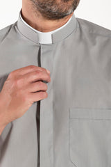 Camicia Polycotton - Grigio - Romano - Manica Corta