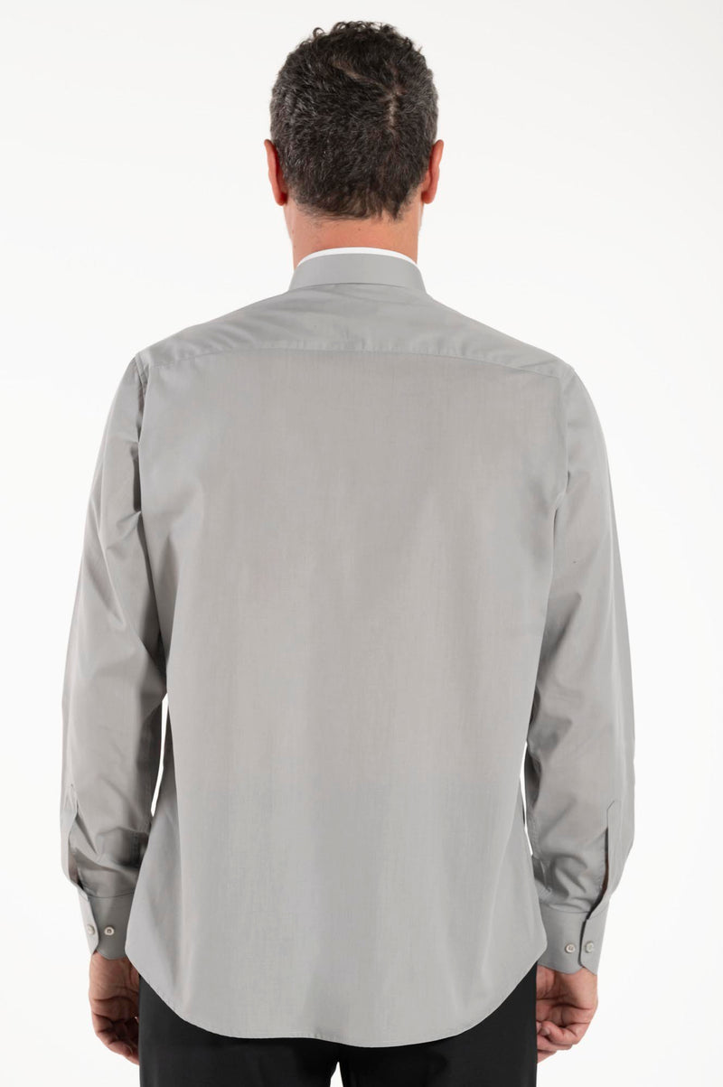 Camicia Polycotton - Grigio - Romano -  Manica Lunga