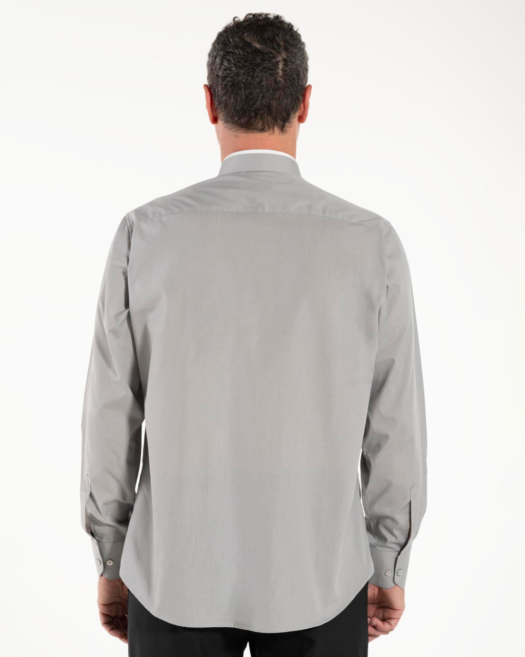 Polycotton Shirt - Grey - Roman - Long Sleeve