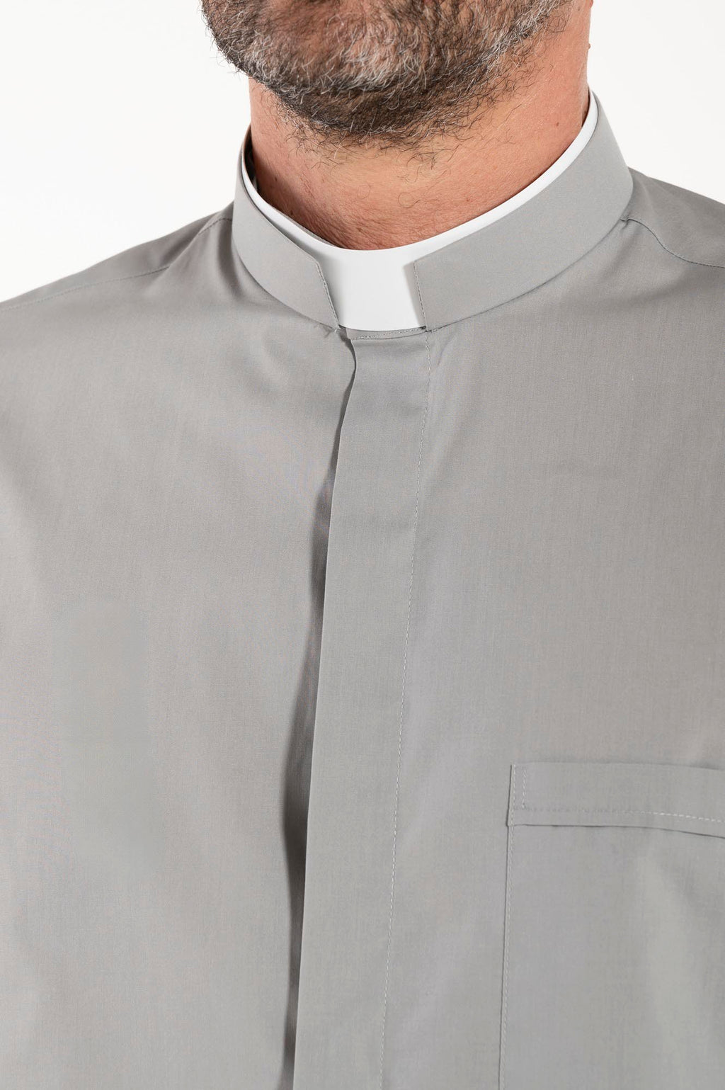 Koszula POLYCOTTON – Szara – Rzymska – Długi Rękaw