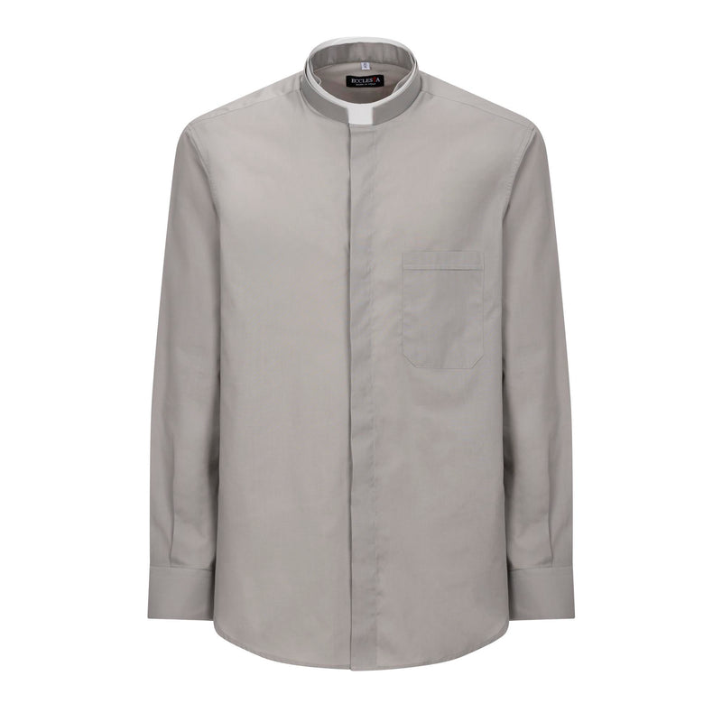 Camicia Polycotton - Grigio - Romano -  Manica Lunga