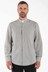 Camicia Polycotton - Grigio - Romano -  Manica Lunga