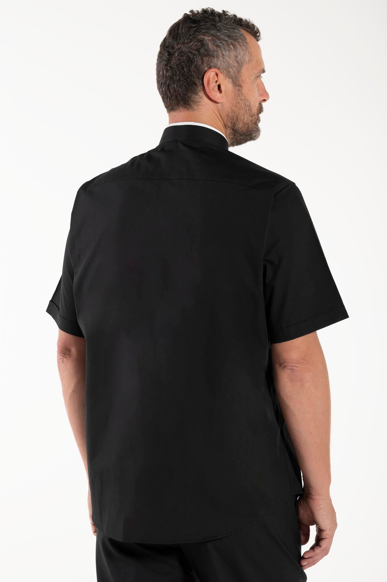 Camisa POLYCOTTON - Negro - Roman - Manga Corta