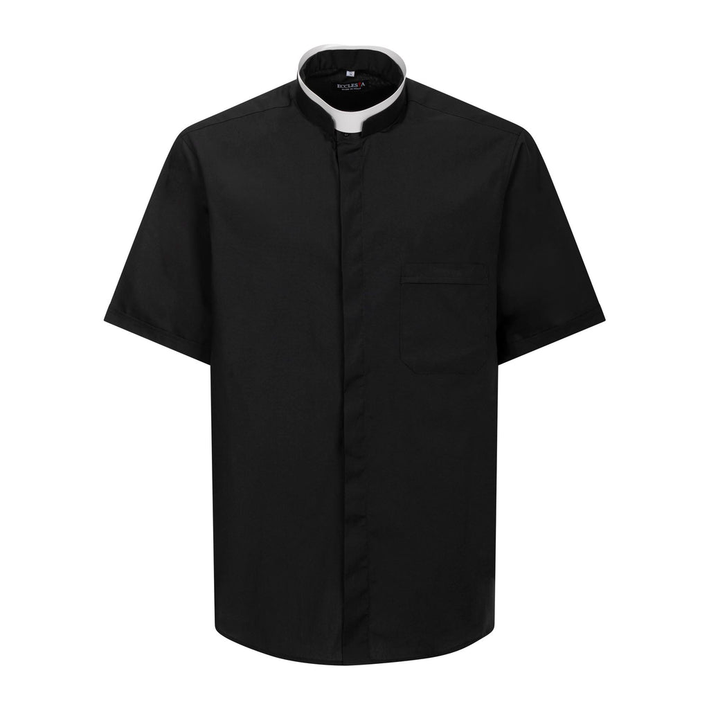 Camisa POLYCOTTON - Negro - Roman - Manga Corta