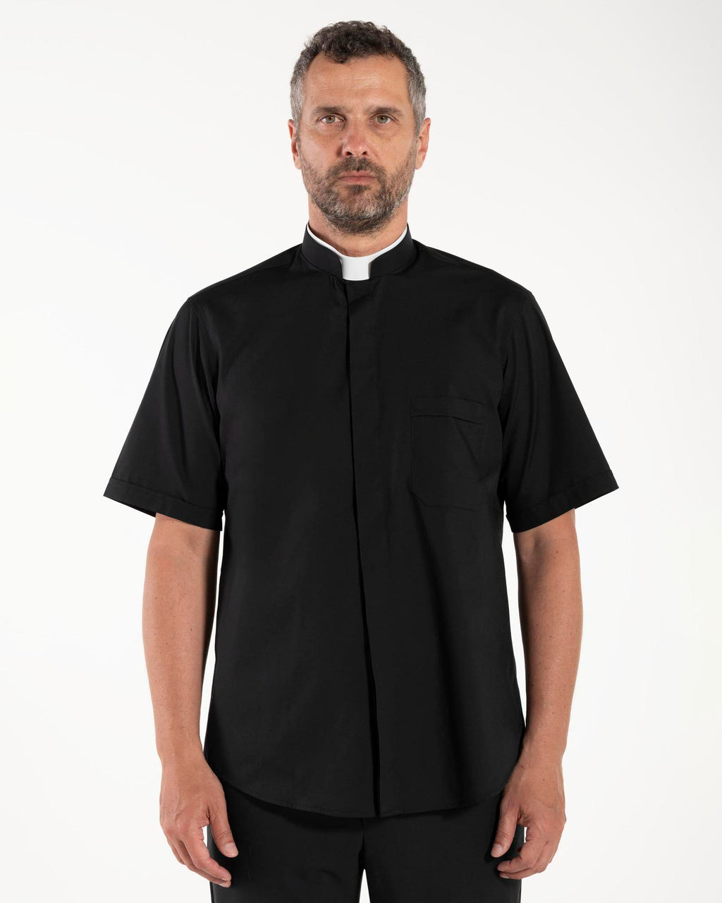 Camisa POLYCOTTON - Preto - Romana - Manga Curta