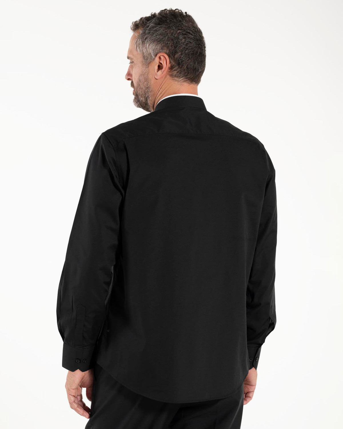Camicia Polycotton - Nero - Romano - Manica Lunga