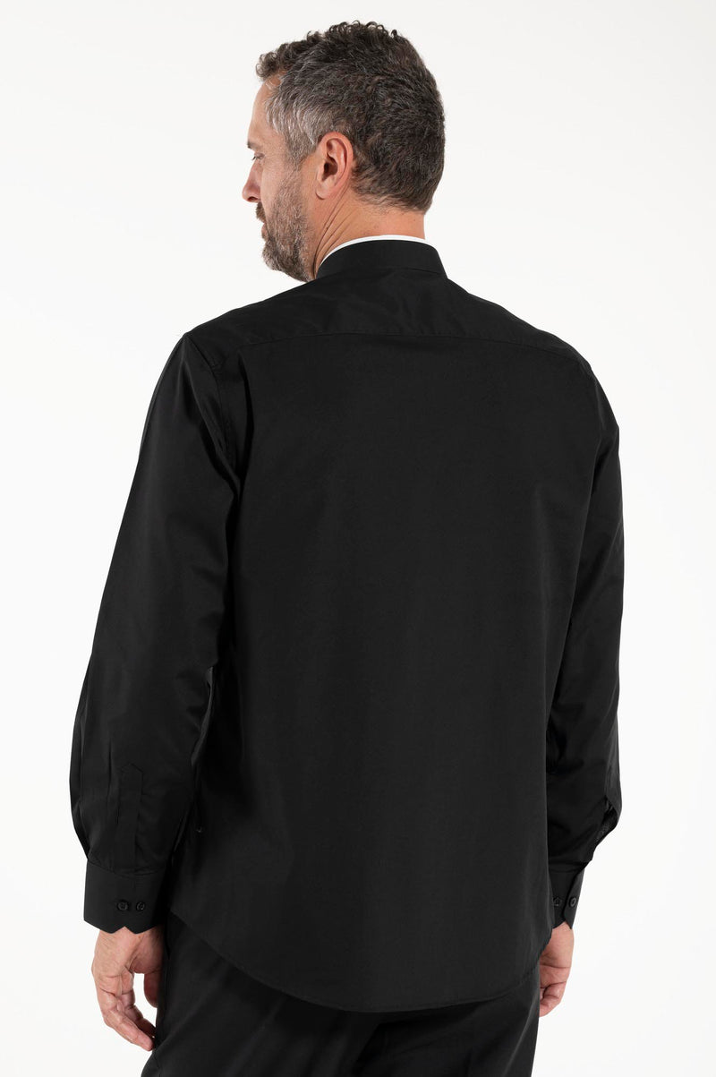 Camicia Polycotton - Nero - Romano - Manica Lunga