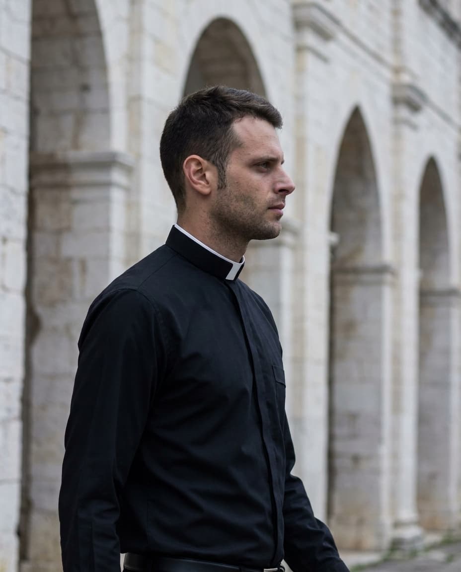 Camicia Polycotton - Nero - Romano - Manica Lunga