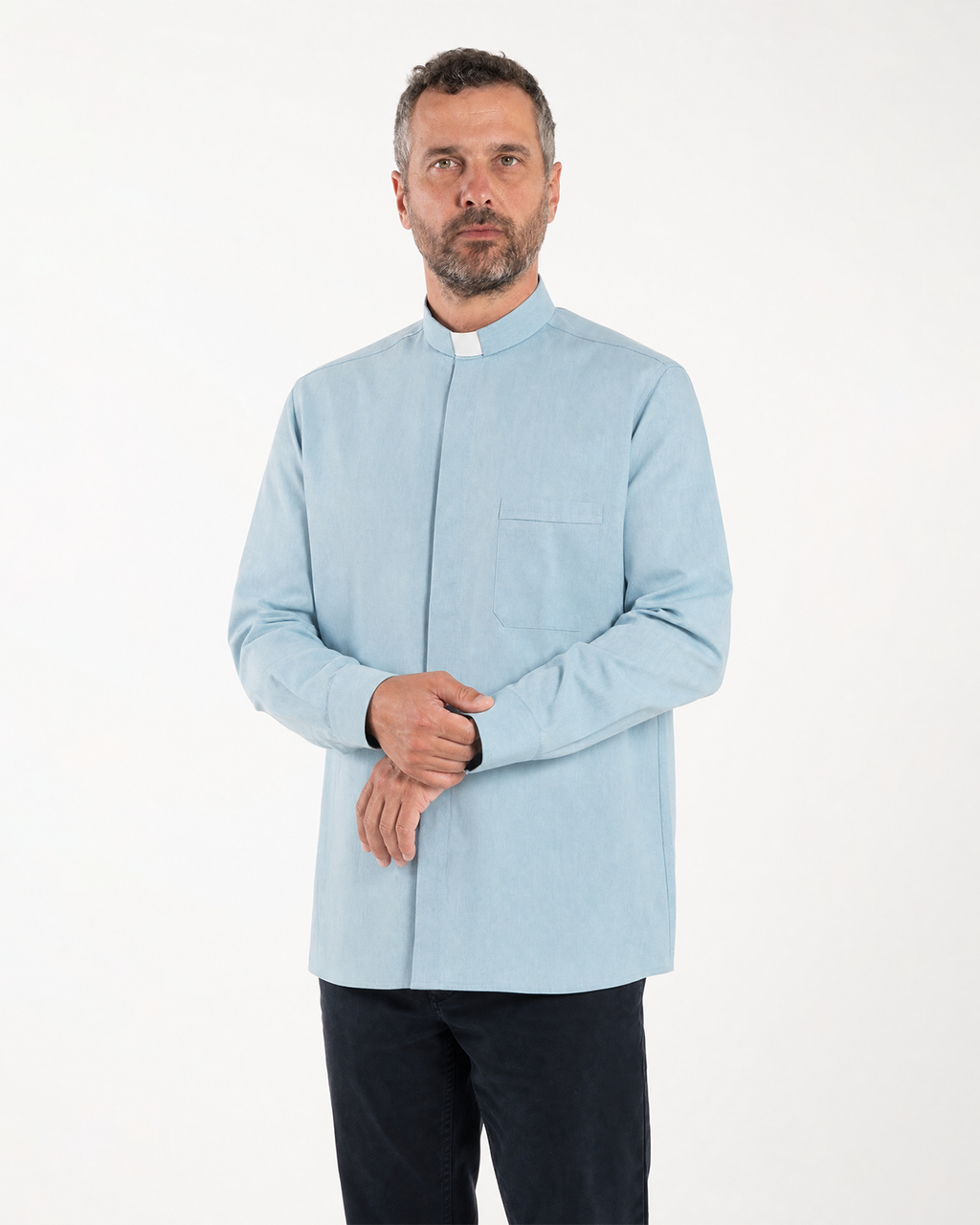 Camisa Nevada – Azul Claro – Clergy – Manga Larga