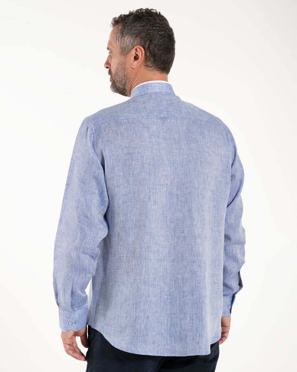 NEW - Camicia in Lino - Celeste - Romano - Manica Lunga