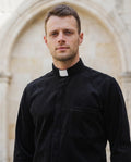 Velvet Shirt - Dark Blue - Clergy - Long Sleeve