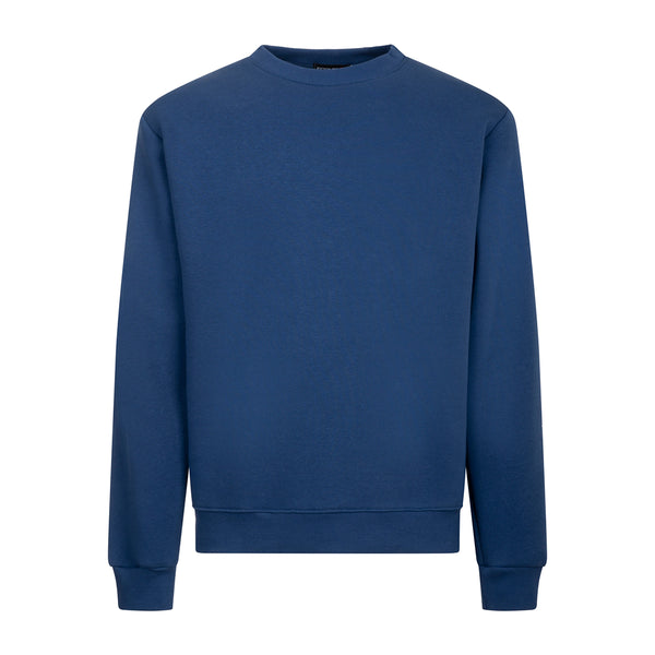 Sweatshirt mit Rundhalsausschnitt - Warme Baumwolle - Blau