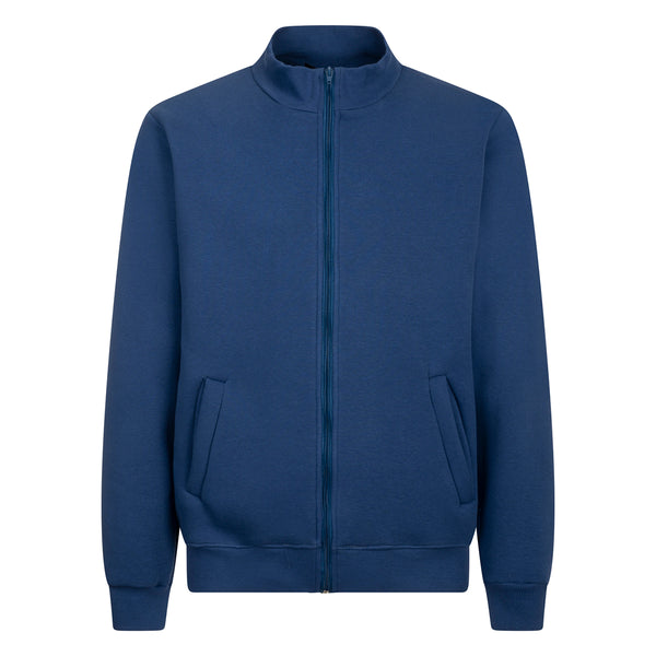 Sweatshirt Jacke - mit Reißverschluss - Blau