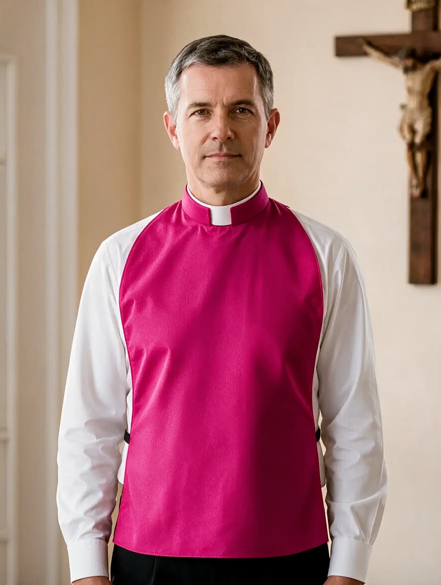 Peitilho clerical - Colarinho romano - Fúcsia