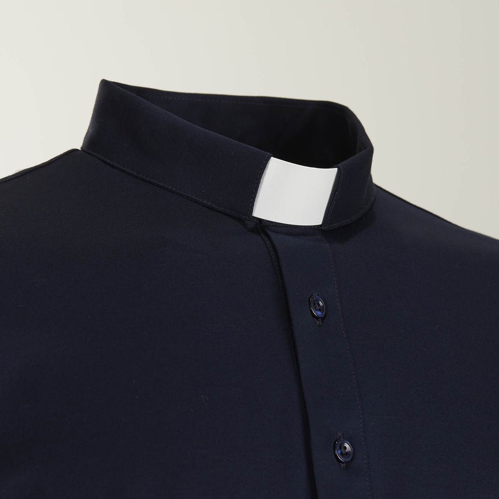 Polo in Filo di Scozia - Blu -  100% Cotone Fresco - Manica Lunga