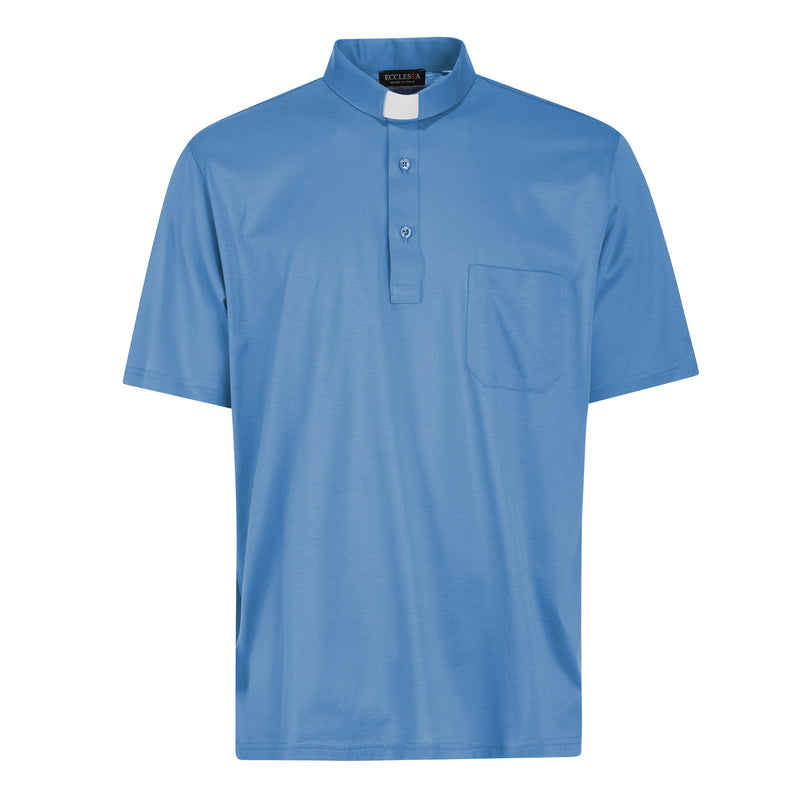 Polo Filo di Scozia - Bleu Ciel - 100% Coton Frais - Manches Courtes