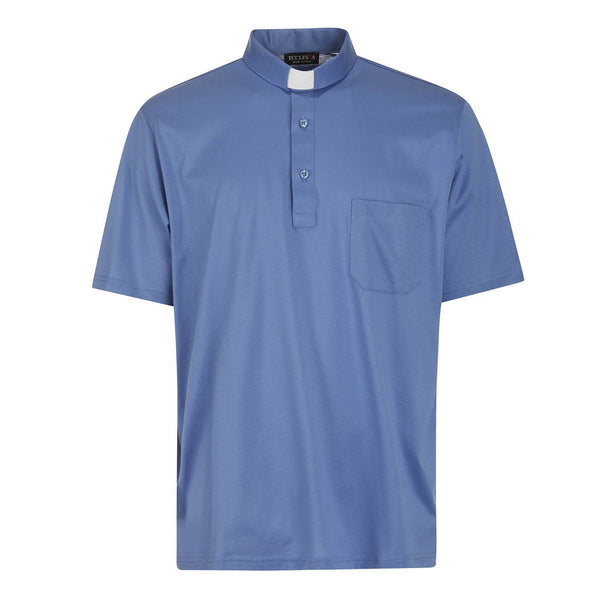 Koszulka Polo Filo di Scozia - Błękitny - 100% Bawełna - Krótki rękaw