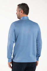 FILO DI SCOZIA® Polo Shirt - Sky Blue - 100% Fresh Cotton - Long Sleeves