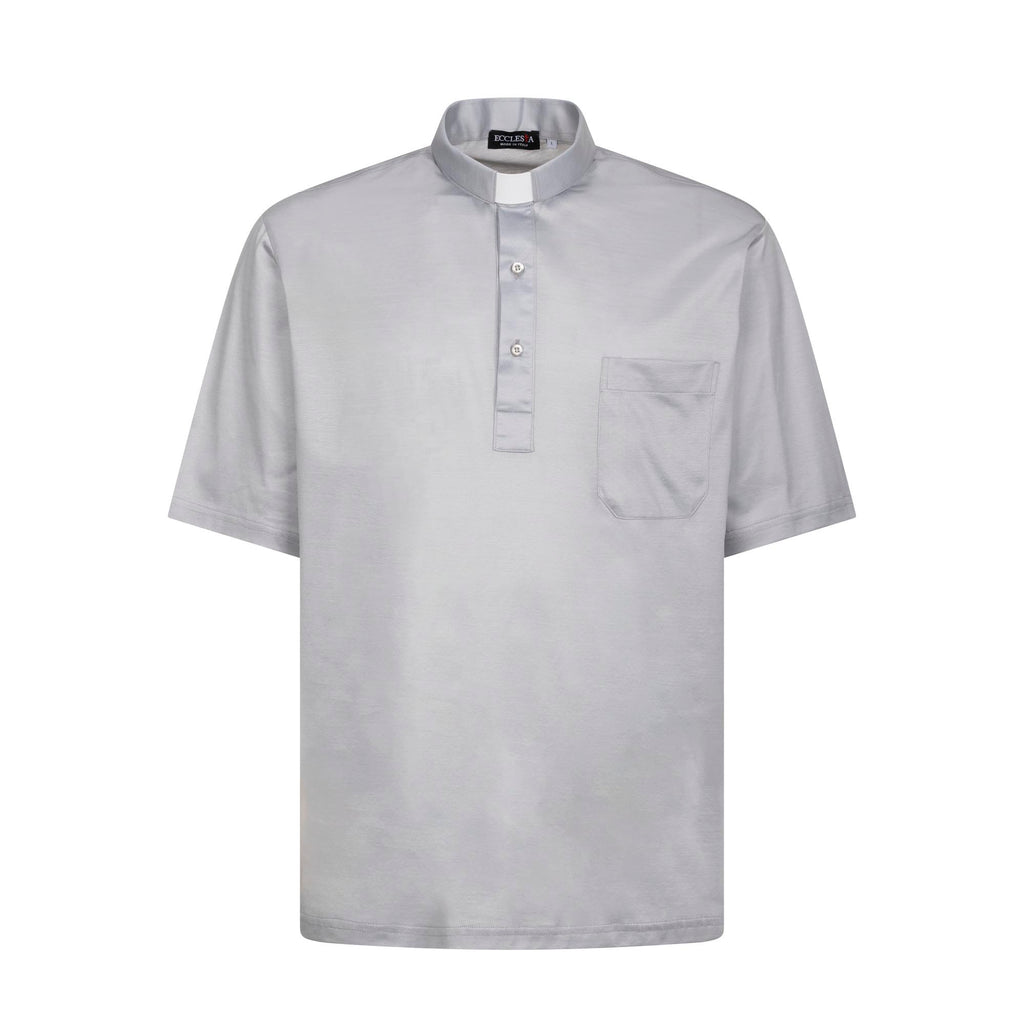 Polo in Filo di Scozia - Grigio Chiaro - 100% Cotone Fresco - Manica Corta