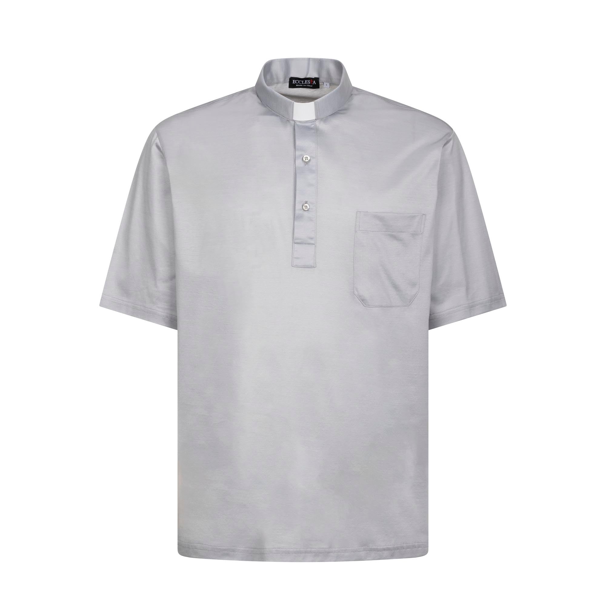 Polo in Filo di Scozia - Grigio Chiaro - 100% Cotone Fresco - Manica Corta