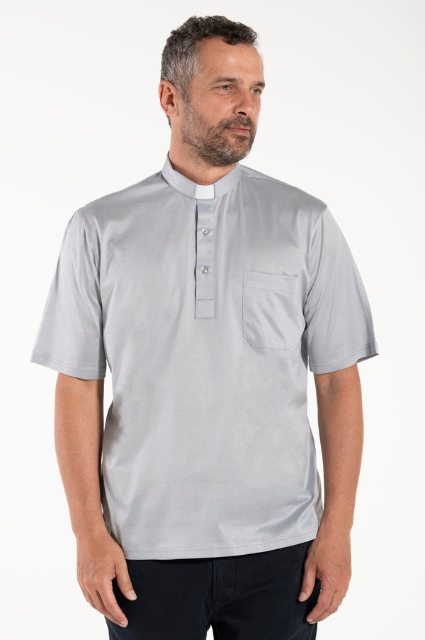 Polo in Filo di Scozia - Grigio Chiaro - 100% Cotone Fresco - Manica Corta