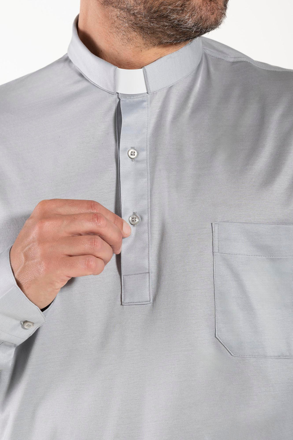 Polo in Filo di Scozia - Grigio Chiaro - 100% Cotone Fresco - Manica Lunga